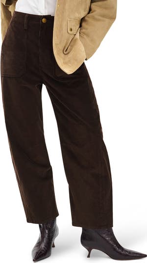 Charlie Super High Waist Crop Barrel Corduroy Jeans