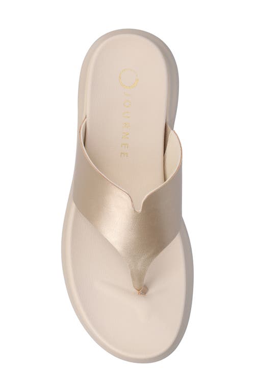 Journee Collection Carah Platform Wedge Sandal In Champagne