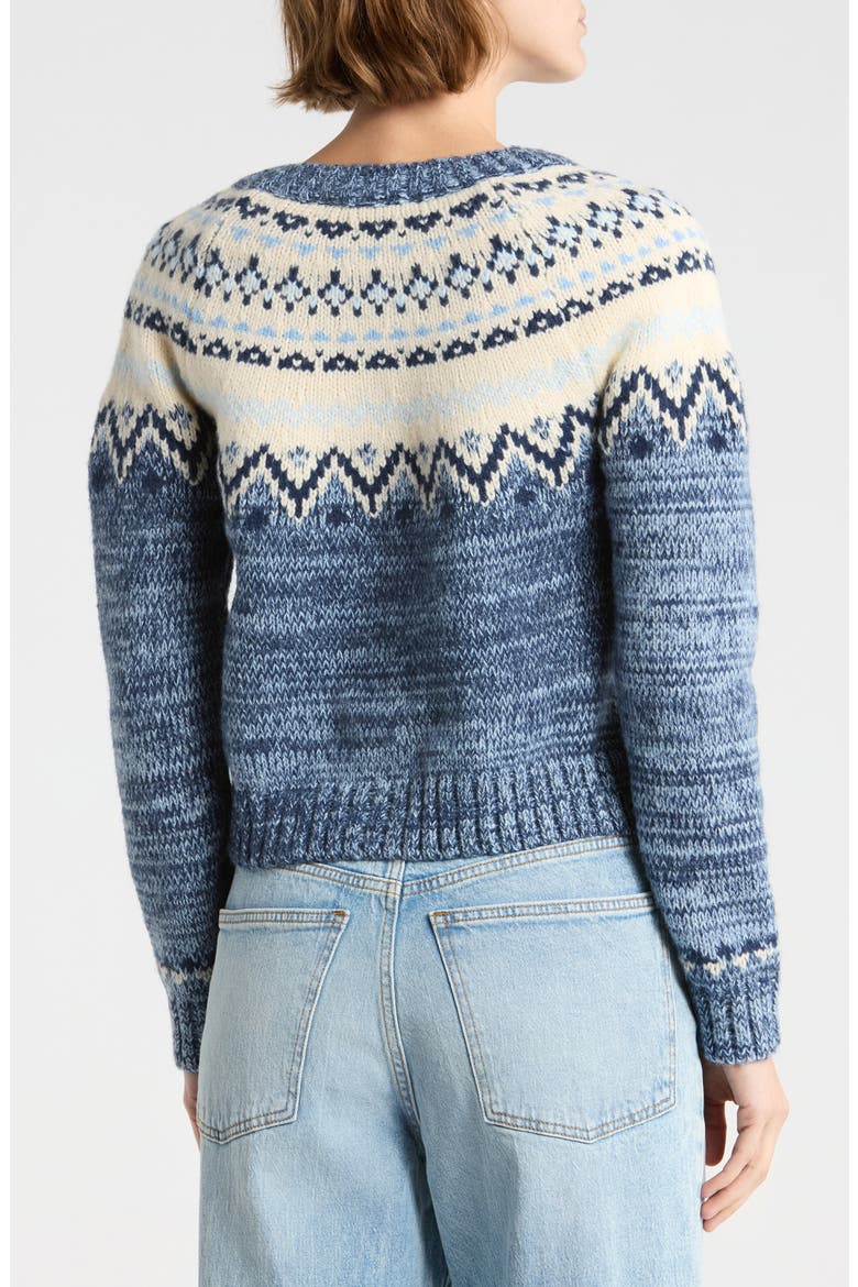 Fair Isle Cardigan, Alternate, color, BLUE MULTI
