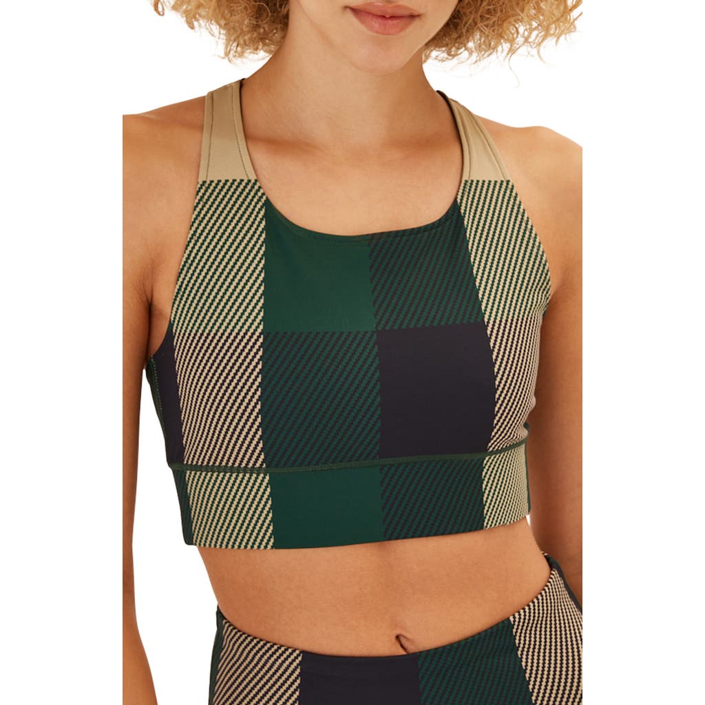 Threads 4 Thought Strappy Colorblock Sports Bra In Green