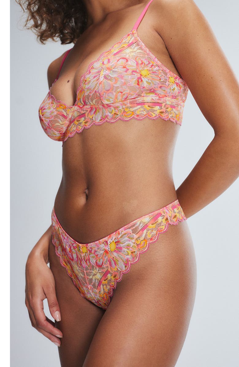 SAVAGE X FENTY Sunray Lace Thong, Alternate, color, Acacia Pink