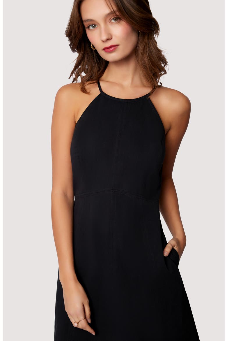 Giardino Cotton Midi Dress, Alternate, color, BLACK