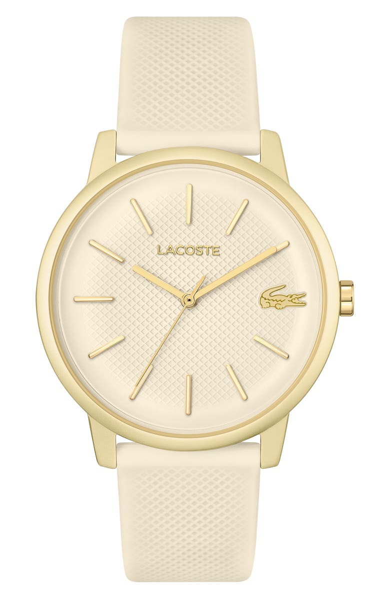 Lacoste 12.12 Move Silicone Strap Watch, 42mm, Main, color, Ivory