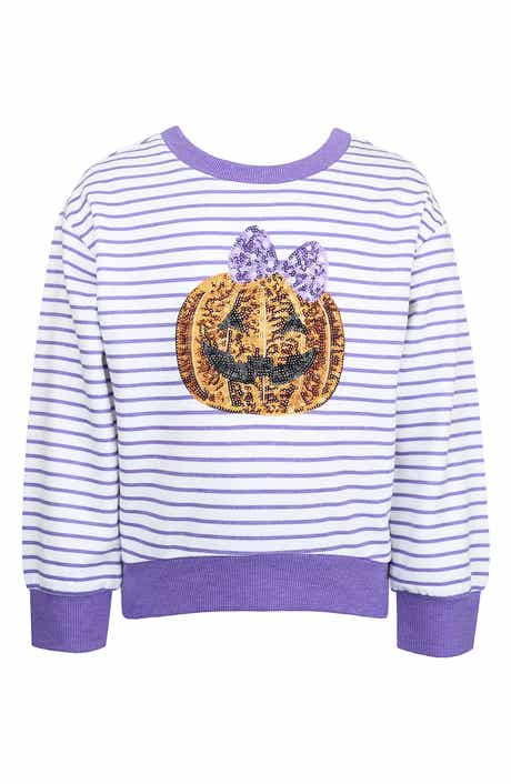 Kids' Sequin Pumpkin Stripe High-Low Sweatshirt