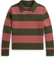 Polo Ralph Lauren Kids' Striped Long Sleeve Cotton Polo Sweater