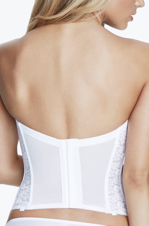 Dominique Intimates Annabel Strapless Lace Longline Bridal Bra With Detachable Garters In White