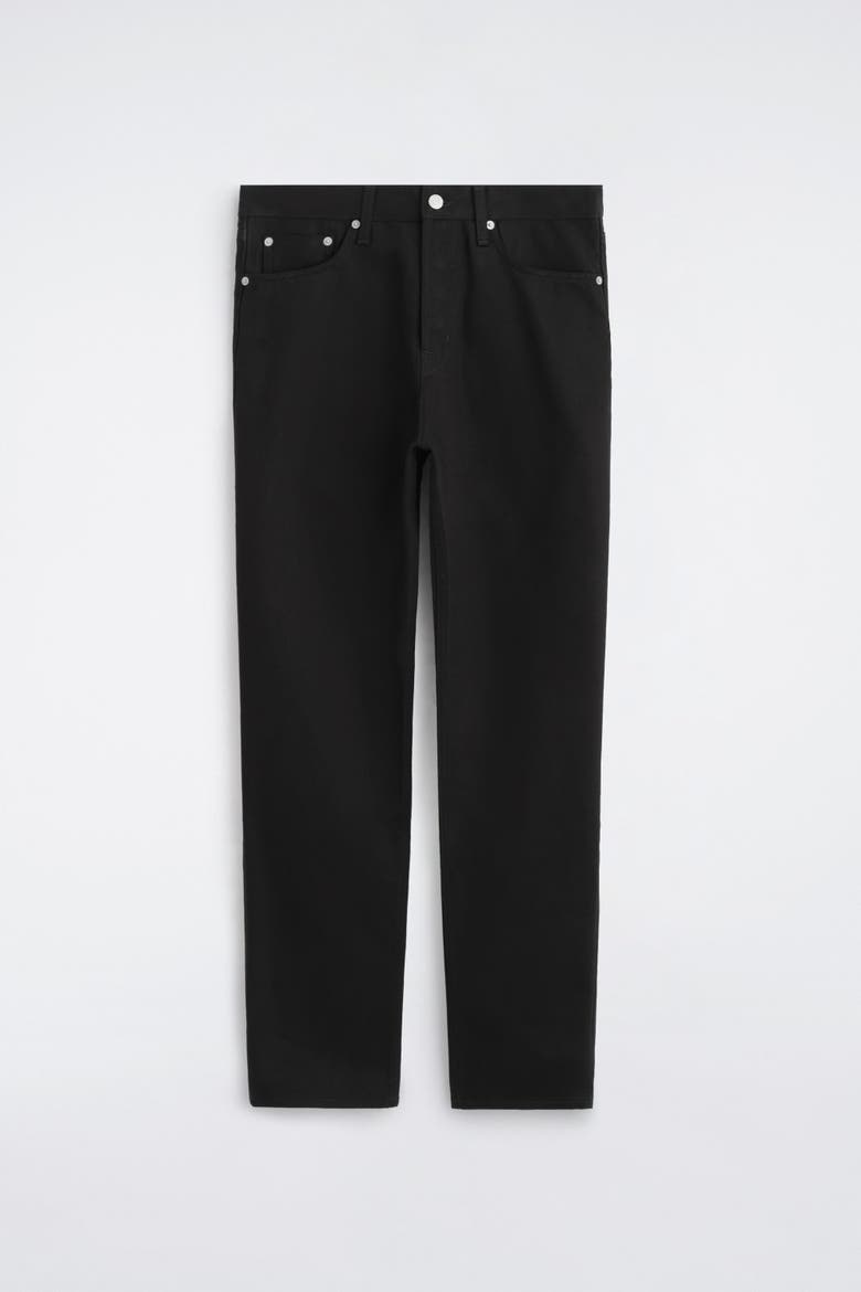 Signature Regular-Fit Straight-Leg Jeans, Alternate, color, BLACK