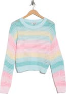 Madden Girl Stripe Open Stitch Sweater