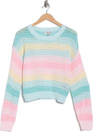 Madden Girl Stripe Open Stitch Sweater