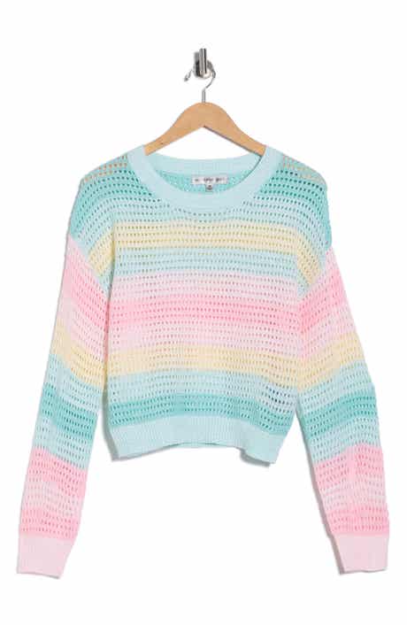Madden Girl Stripe Open Stitch Sweater