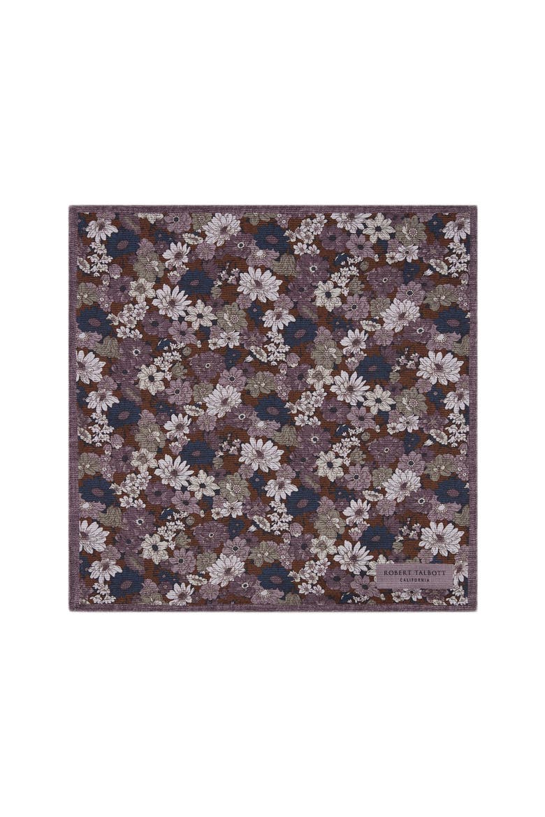 Collins Floral Double Print Pocket Square, Main, color, Lavender Multi