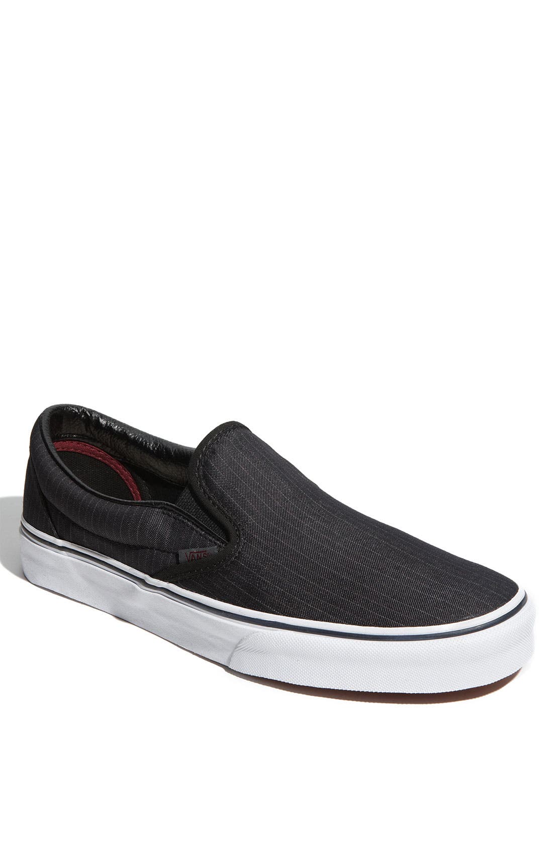 'Classic' Pinstripe Slip-On, Main, color, BLACK/DARK SHADOW