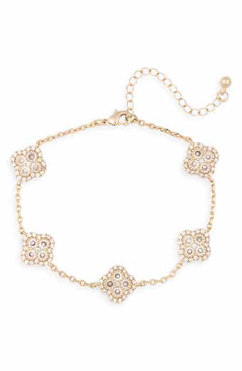 Crystal Clover Station Bracelet