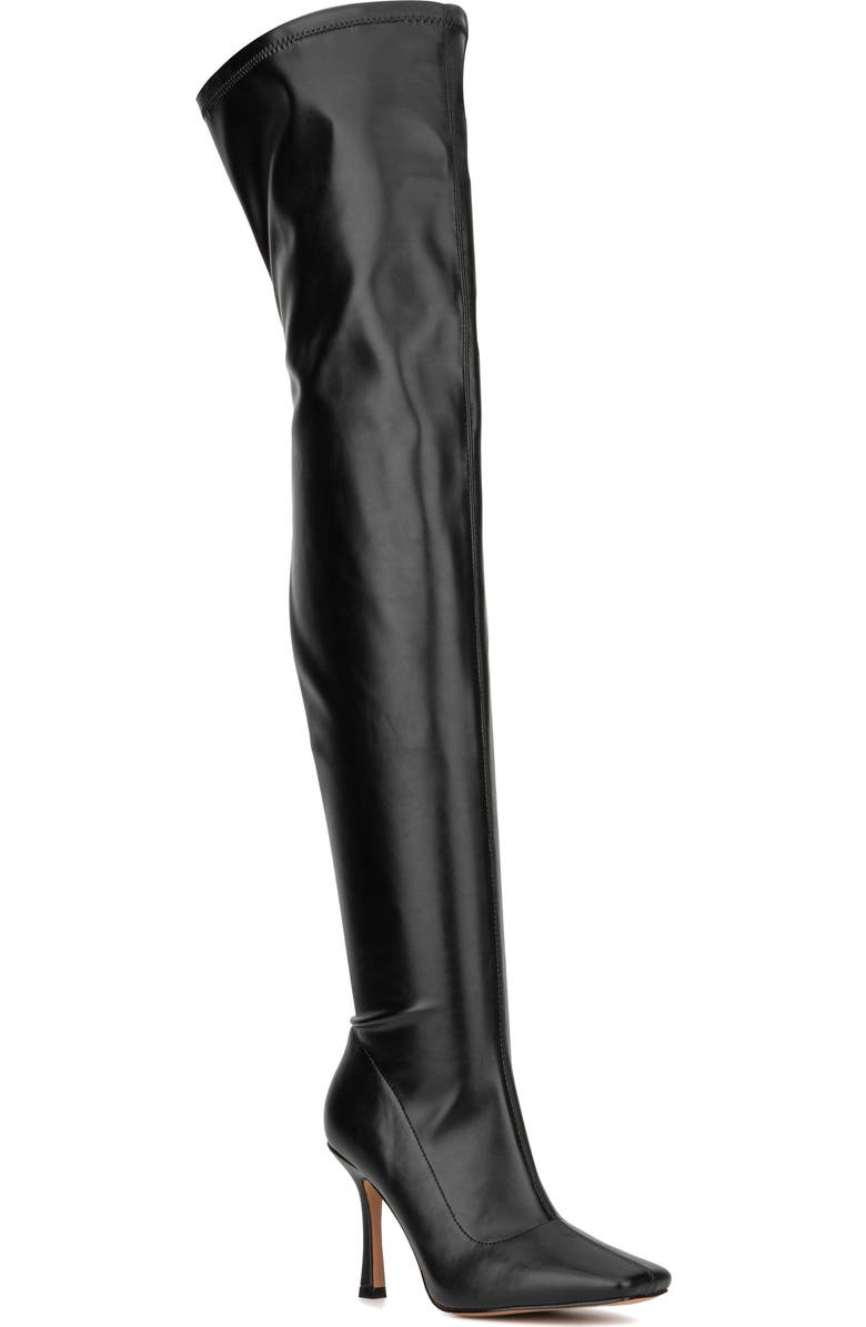 NEW YORK AND COMPANY Natalia Faux Leather Over the Knee Boot, Main, color, Black