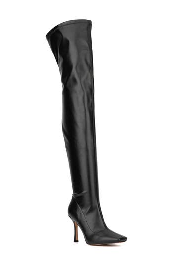 New York And Company Natalia Faux Leather Over The Knee Boot In Black