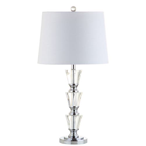 Jonathan Y Layla 27" Crystal Led Table Lamp, Clear In Clear