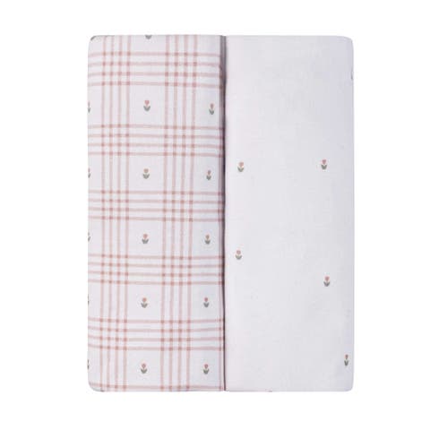 Floral Plaid Collection Waterproof Pack n Play Sheets 2 Packs