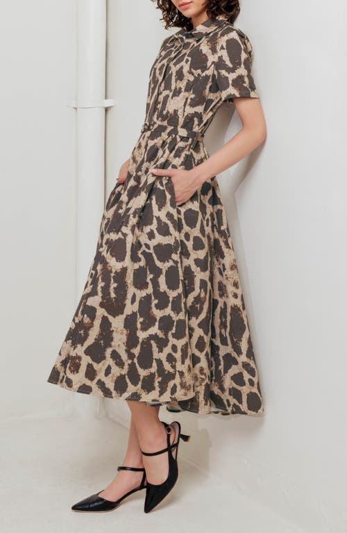 Freemarket Animal Print A-line Midi Dress In Multi