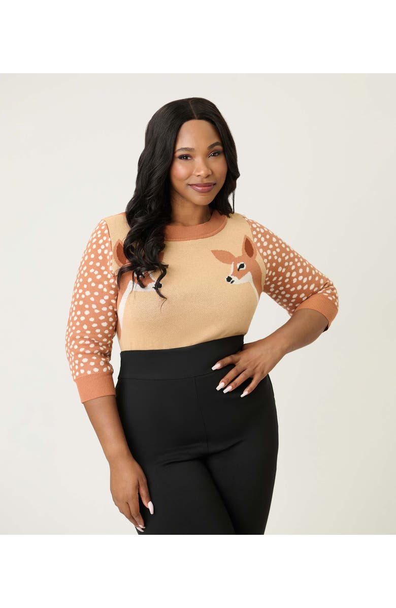 Unique Vintage Plus Size Minou Sweater, Main, color, Beige