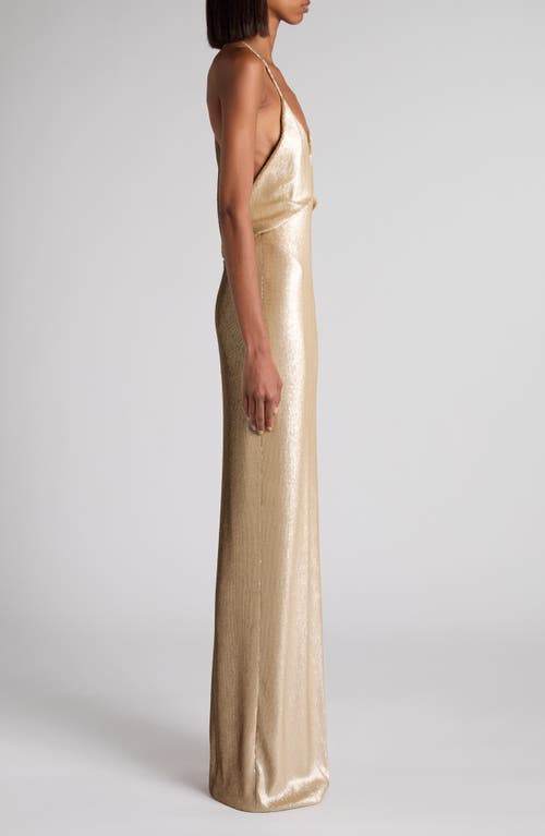 Tom Ford Sequin Embroidered Tulle Gown In Gold
