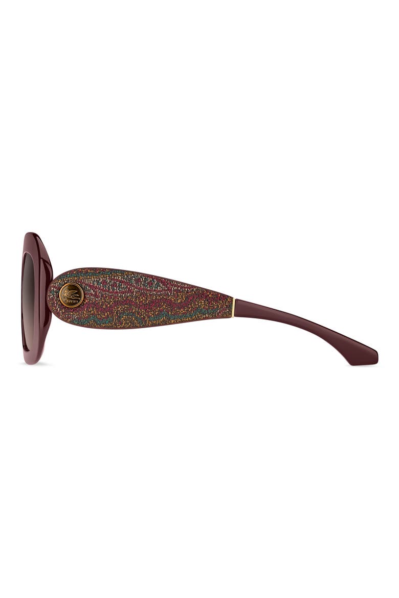 52mm Gradient Rectangular Sunglasses, Alternate, color, BURGUNDY/ BROWN