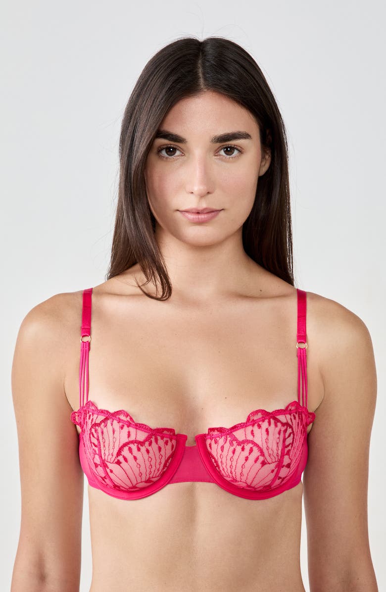 Etam Nayade Underwire Balconette Bra, Alternate, color, Petunia