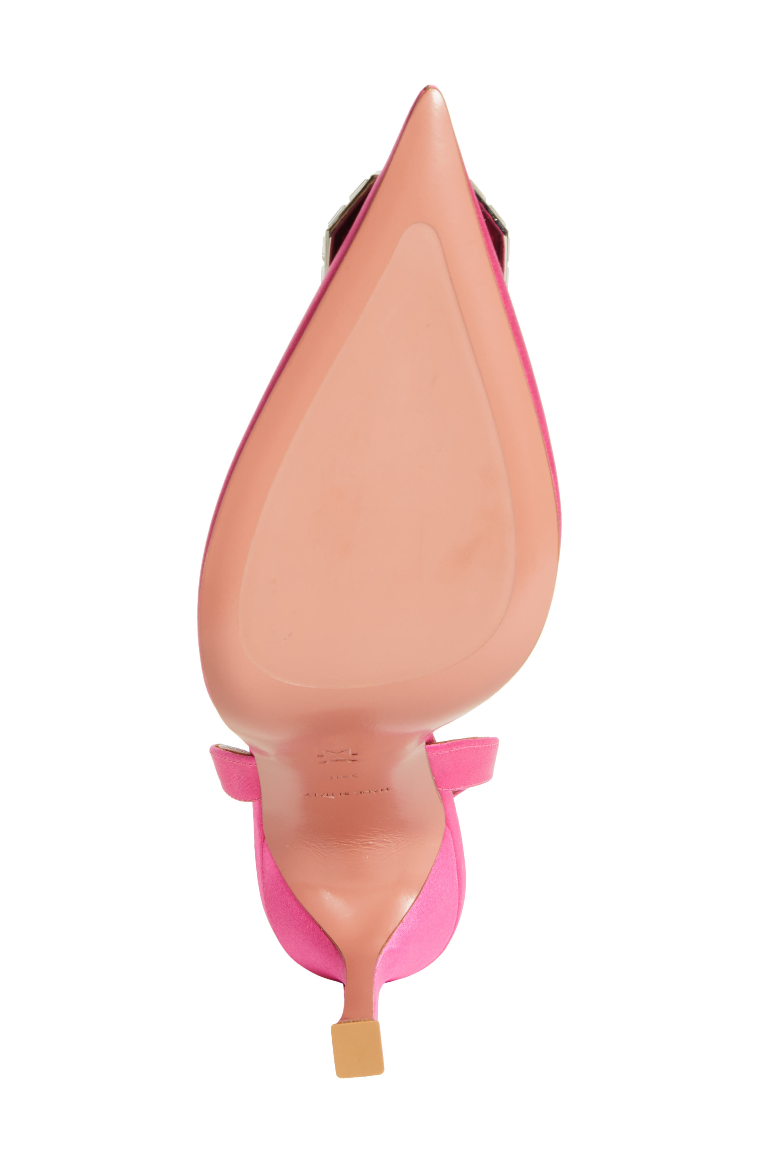 Camelia Crystal Buckle Satin Slingback Pump, Alternate, color, PINK SATIN
