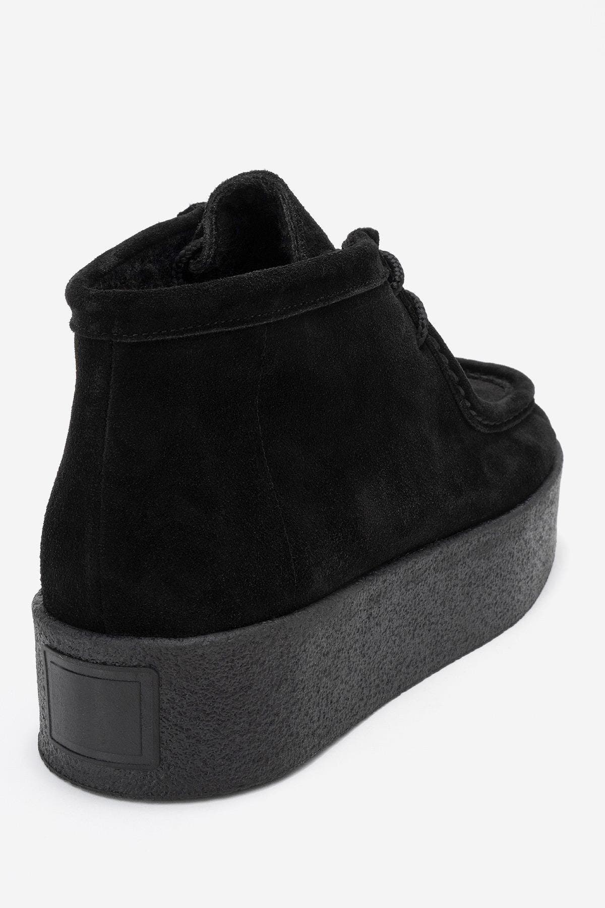 Forever & Always Shoes Melia Leather Platform Boot, Alternate, color, Black Suede