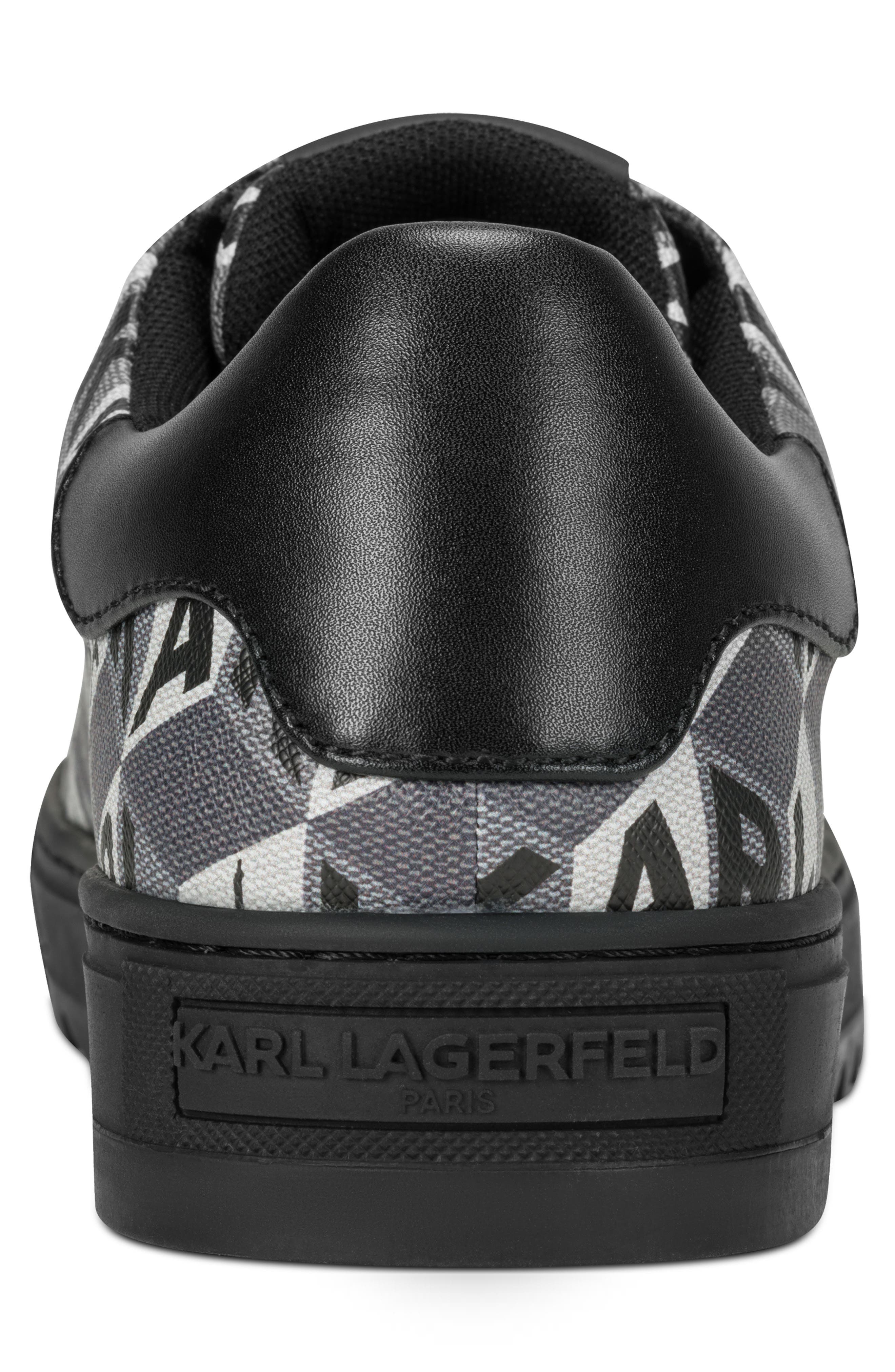 KARL LAGERFELD PARIS Allover Logo Low Profile Sneaker, Alternate, color, Grey