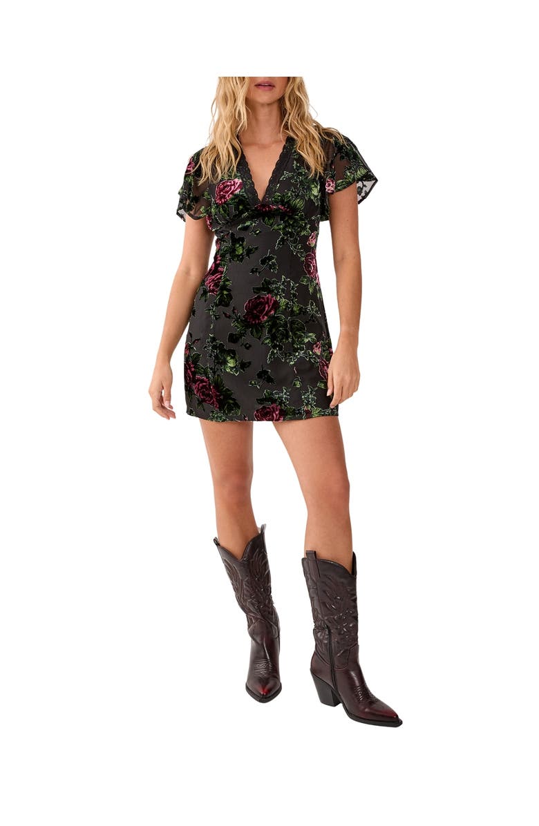 NASTY GAL Lace Trim Cut Out Mini Dress, Alternate, color, Green