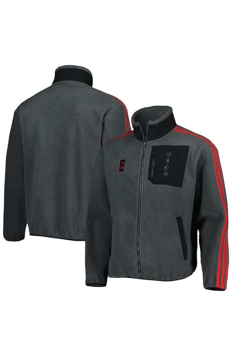 adidas Men's adidas Gray Bayern Munich Lifestyler Fleece Full-Zip Jacket, Main, color,