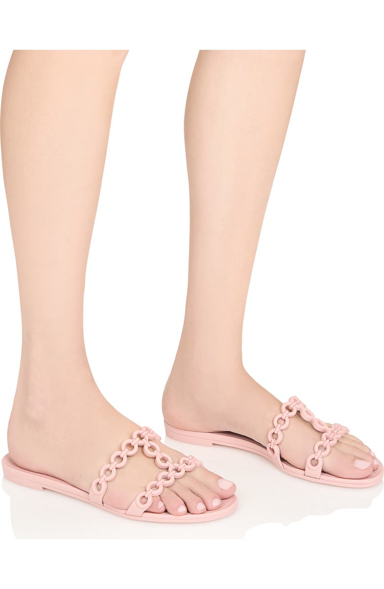 Aquazzura Infinity Chain Jelly Slide Sandal, Alternate, color, Mademoiselle Pink