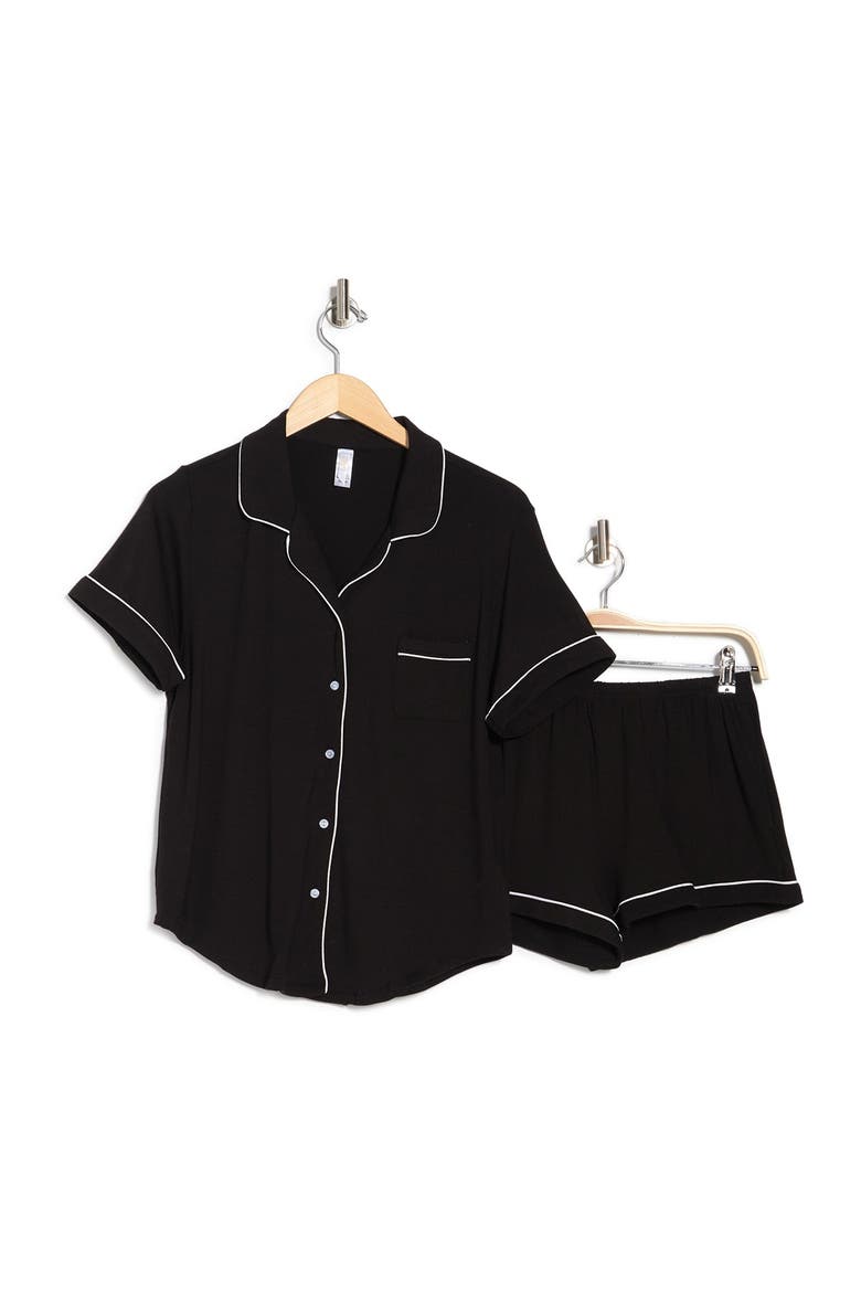 Annie Shirt & Shorts 2-Piece Pajama Set, Alternate, color, BLACK
