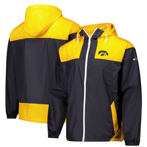 Columbia Black Iowa Hawkeyes Flash Challenger Ii Omni-shade Full-zip Windbreaker Jacket In Multi