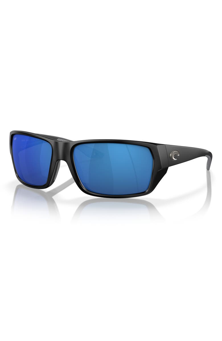 Costa Del Mar Tailfin 60mm Polarized Sunglasses, Alternate, color, Black/ Blue Mirror