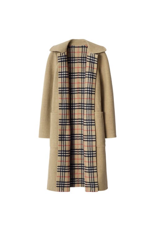 Burberry Breasted Reversible Coat In Brown