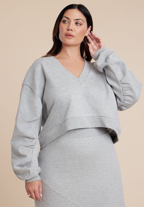 Rounded Sleeve Sweatshirt (Plus)