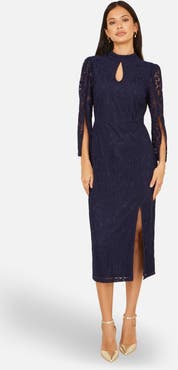 Yumi Lace Fitted Midi Dress