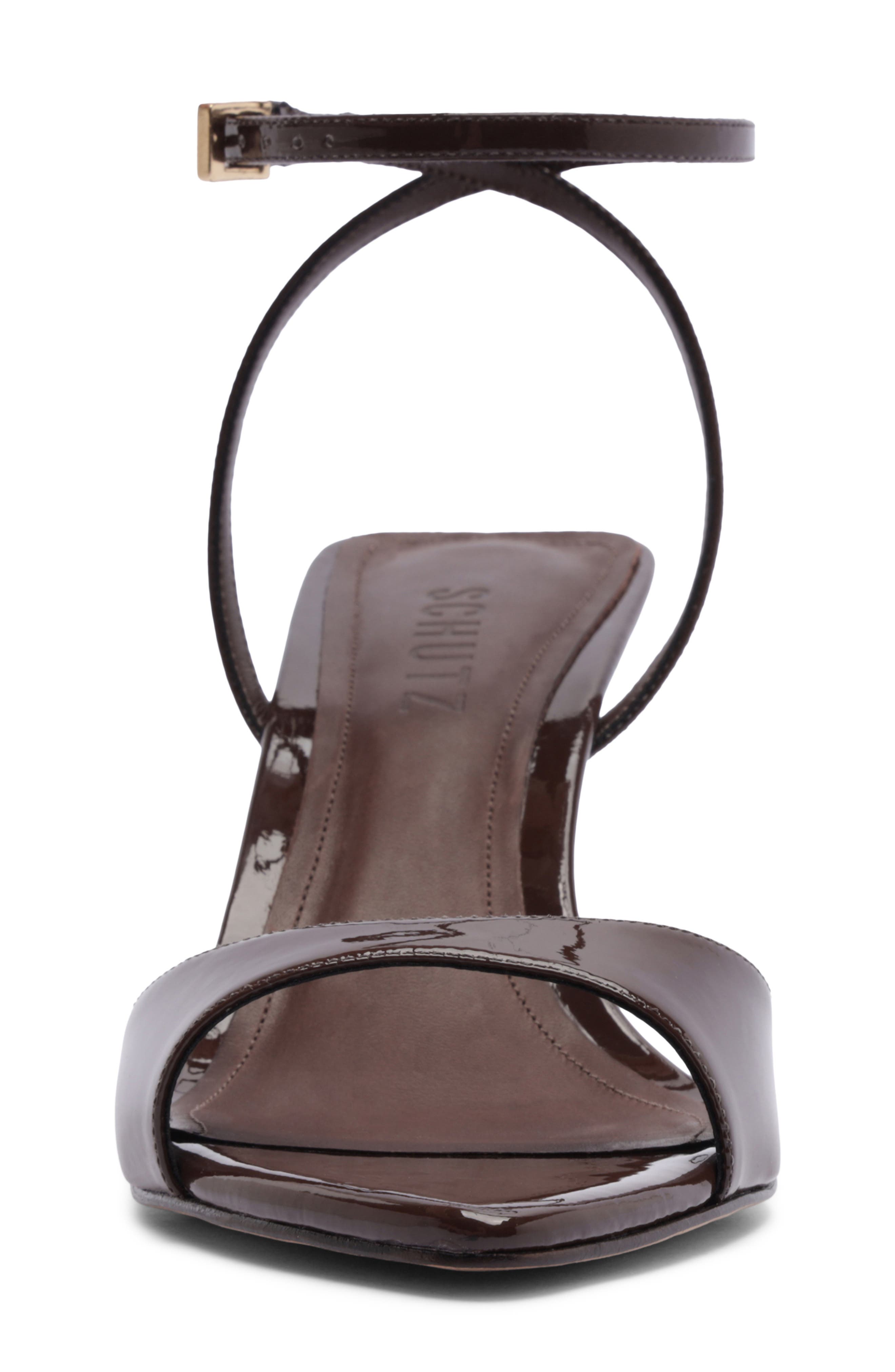 Schutz Elodie Ankle Strap Sandal, Alternate, color, Root Brown