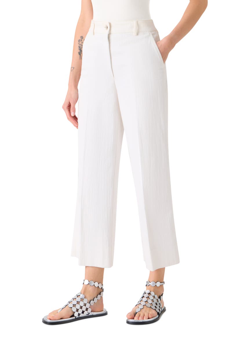Chiara High Waist Crop Wide Leg Jeans, Alternate, color, CREAM