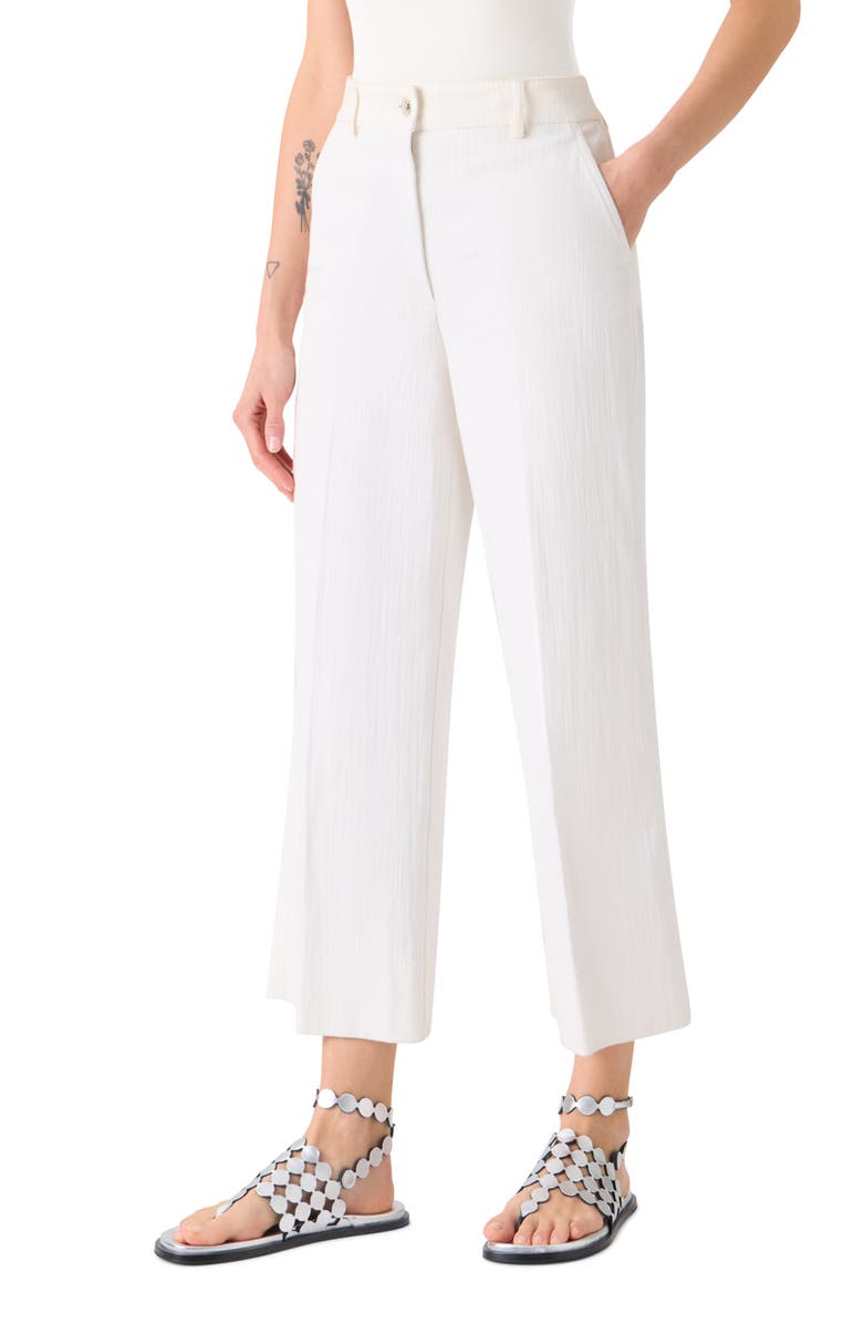 Akris punto Chiara High Waist Crop Wide Leg Jeans, Alternate, color, Cream