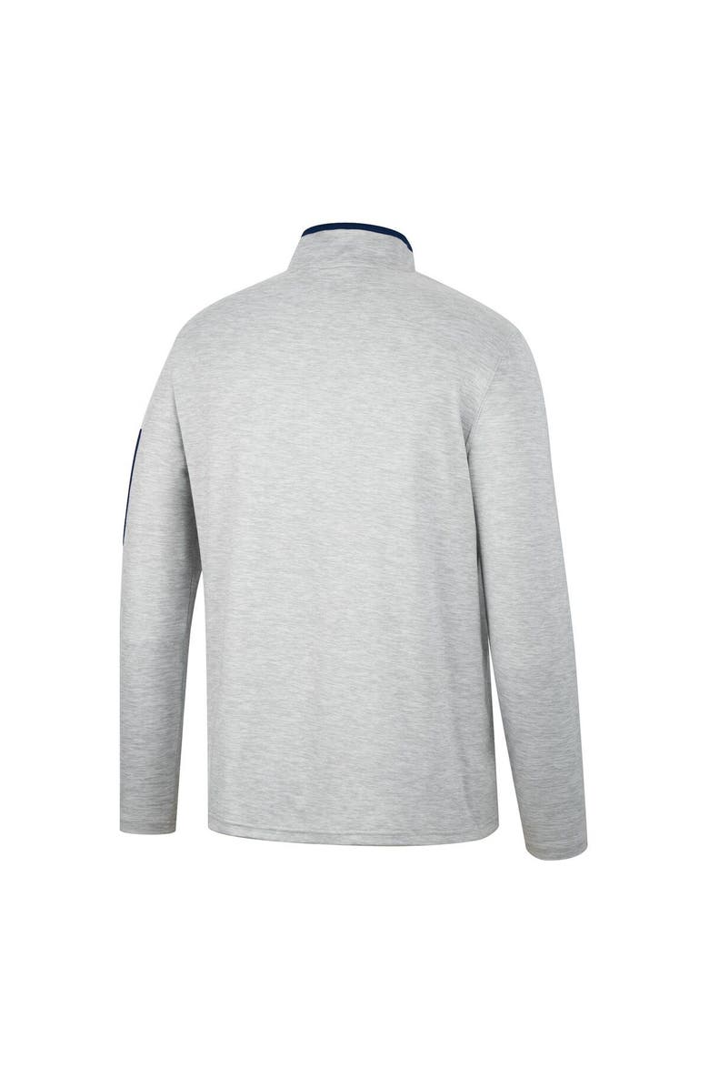 COLOSSEUM Men's Colosseum Heathered Gray/Navy Auburn Tigers Country Club Windshirt Quarter-Zip Jacket, Alternate, color,