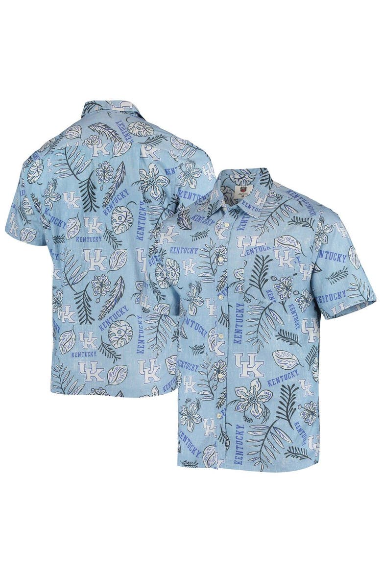 Men's Wes & Willy Light Blue Kentucky Wildcats Vintage Floral Button-Up Shirt, Main, color, Light Blue