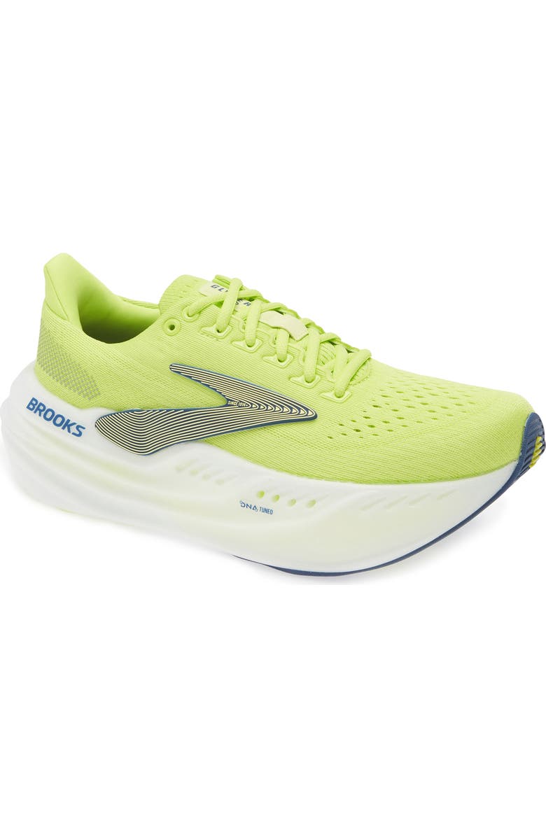 Brooks Glycerin Max Running Shoe, Main, color, Lime/ Navy Peony/ White