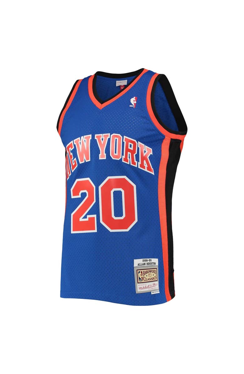 Mitchell & Ness Men's Mitchell & Ness Allan Houston Blue New York Knicks Hardwood Classics Swingman Jersey, Alternate, color, 