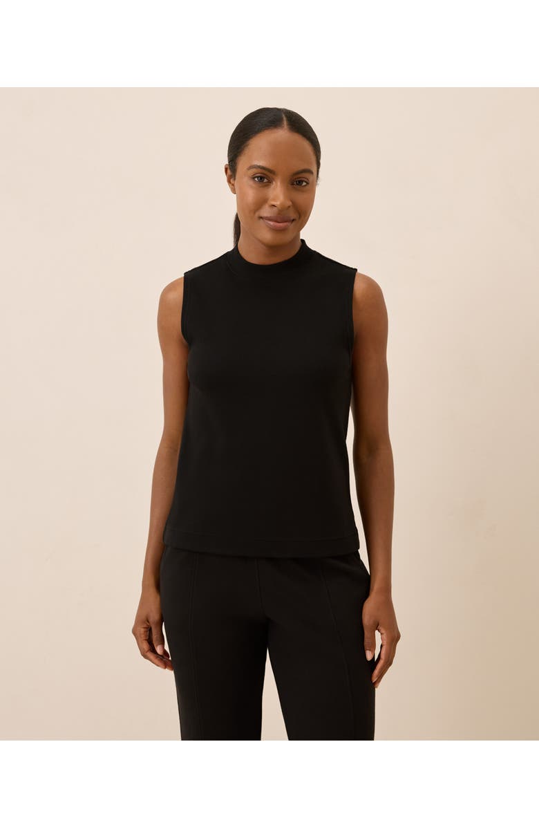 Pact Organic Cotton Airplane Mock Neck Shell, Main, color, Black