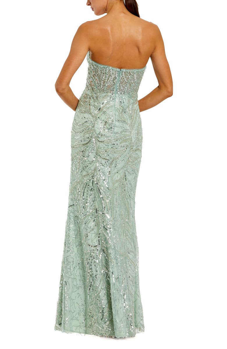 Mac Duggal Strapless Rhinestone Embellished Trumpet Gown, Alternate, color, Jade