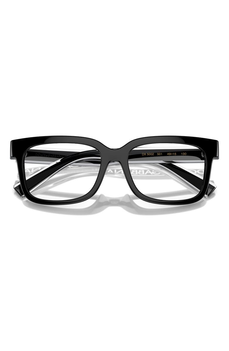 Dolce&Gabbana Kids' 47mm Rectangular Optical Glasses, Alternate, color, 