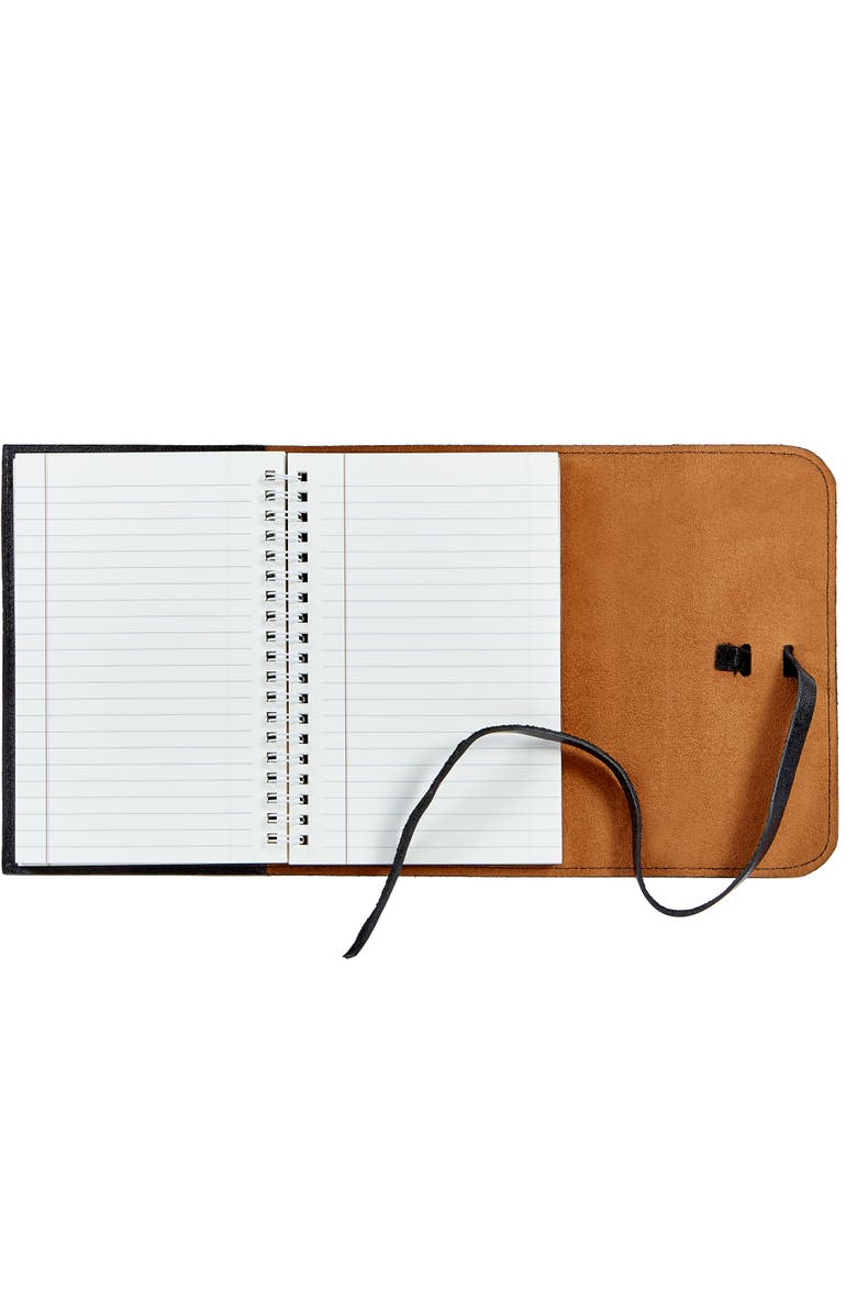 Graphic Image 7" Leather Wrapped Refillable Journal, Alternate, color, Onyx