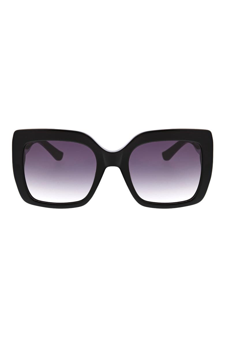 53mm Extreme Square Large Glam Sunglasses, Main, color, BLACK